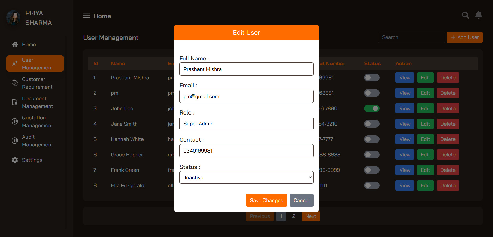 Dashboard View 5