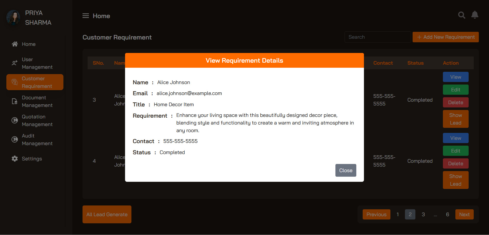 Dashboard View 7