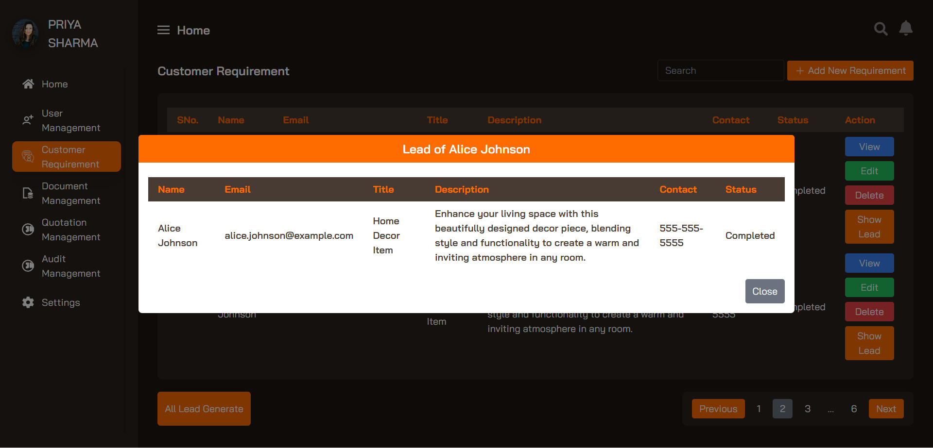 Dashboard View 9